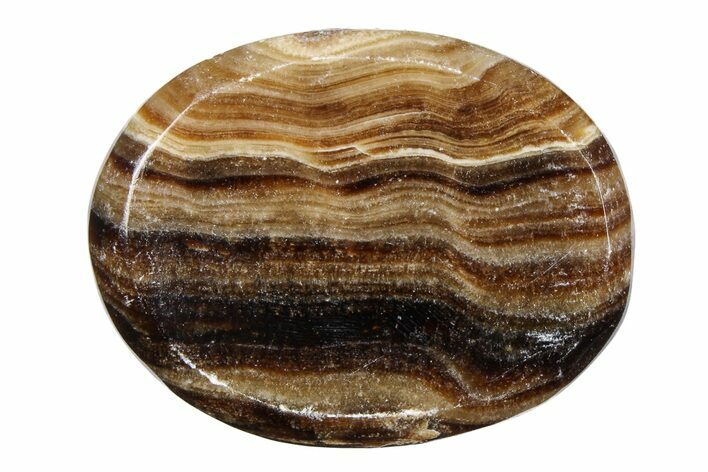 1.7" Polished Chocolate Calcite Worry Stones - Photo 1